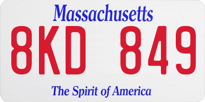 MA license plate 8KD849