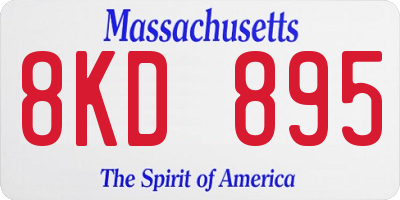 MA license plate 8KD895