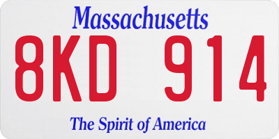 MA license plate 8KD914
