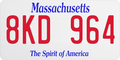 MA license plate 8KD964