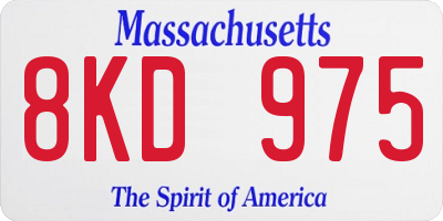 MA license plate 8KD975