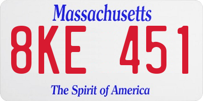 MA license plate 8KE451