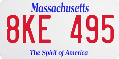 MA license plate 8KE495