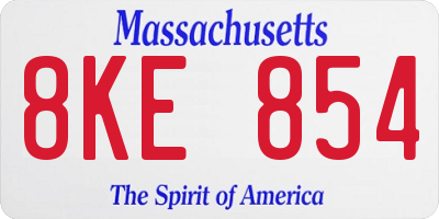 MA license plate 8KE854