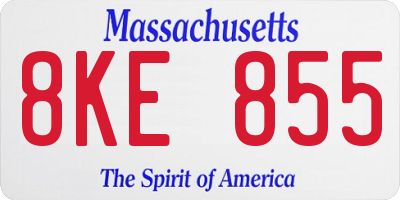 MA license plate 8KE855