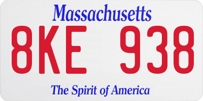 MA license plate 8KE938