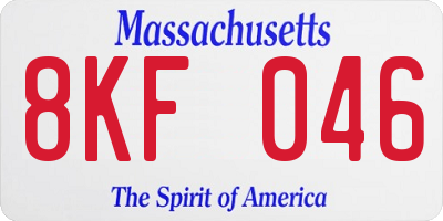 MA license plate 8KF046