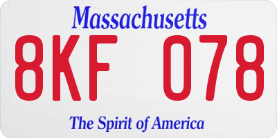 MA license plate 8KF078