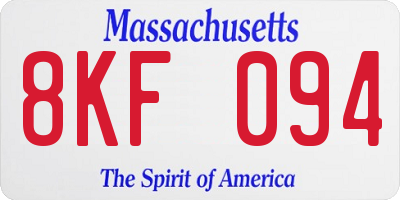 MA license plate 8KF094