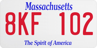 MA license plate 8KF102