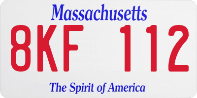 MA license plate 8KF112