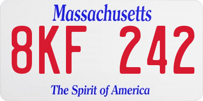 MA license plate 8KF242