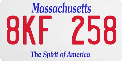MA license plate 8KF258