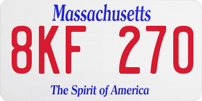 MA license plate 8KF270