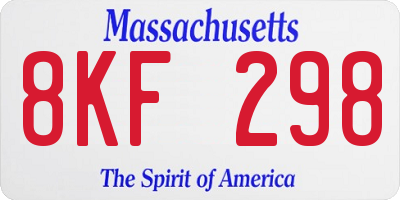 MA license plate 8KF298