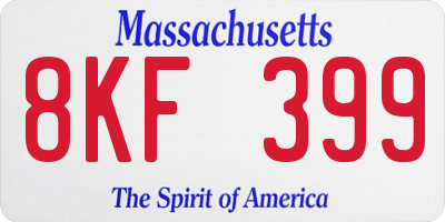 MA license plate 8KF399