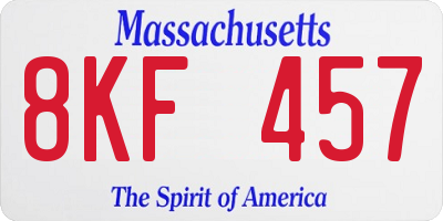 MA license plate 8KF457