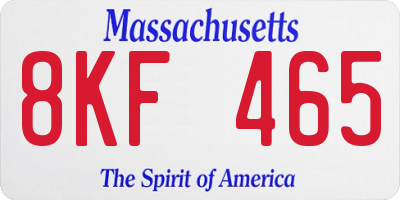 MA license plate 8KF465