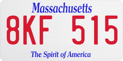 MA license plate 8KF515