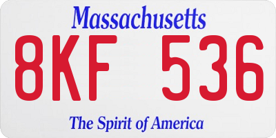 MA license plate 8KF536