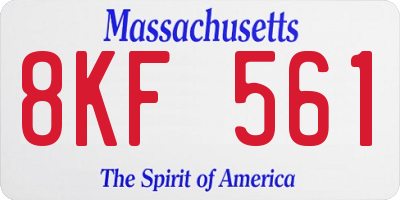 MA license plate 8KF561