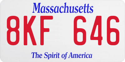 MA license plate 8KF646