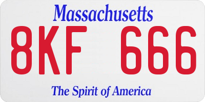 MA license plate 8KF666