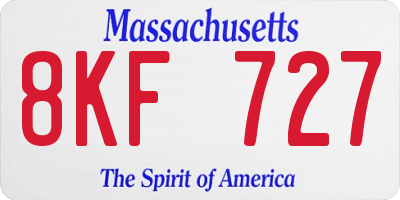 MA license plate 8KF727