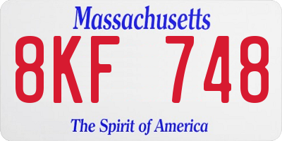 MA license plate 8KF748