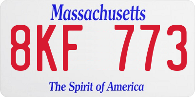 MA license plate 8KF773