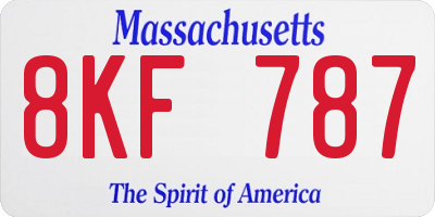 MA license plate 8KF787