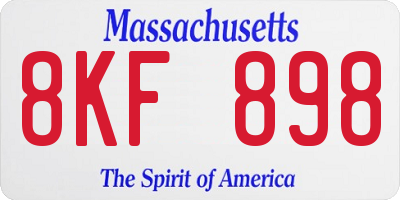 MA license plate 8KF898