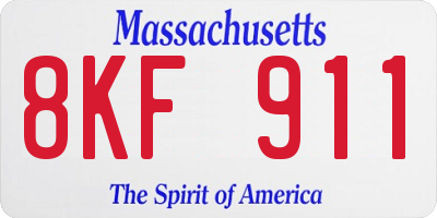 MA license plate 8KF911