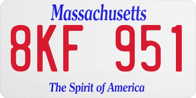 MA license plate 8KF951