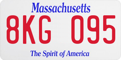 MA license plate 8KG095