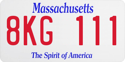 MA license plate 8KG111