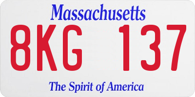 MA license plate 8KG137