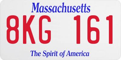 MA license plate 8KG161