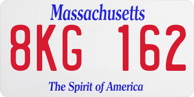 MA license plate 8KG162