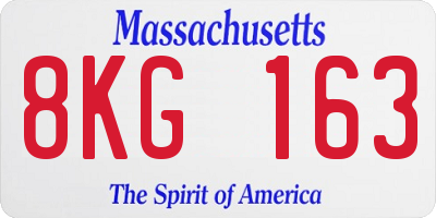 MA license plate 8KG163
