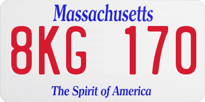 MA license plate 8KG170