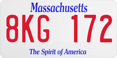 MA license plate 8KG172