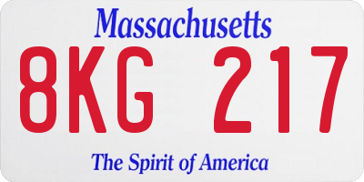 MA license plate 8KG217