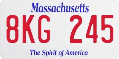 MA license plate 8KG245