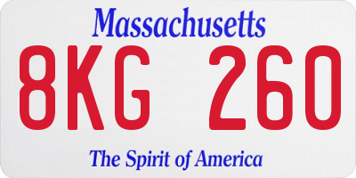 MA license plate 8KG260