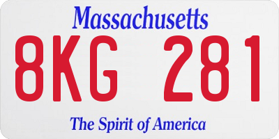 MA license plate 8KG281