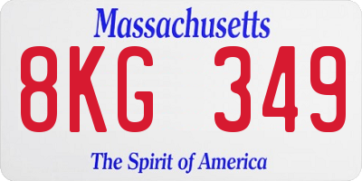 MA license plate 8KG349