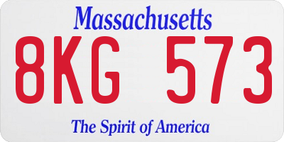 MA license plate 8KG573