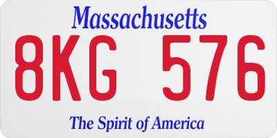 MA license plate 8KG576