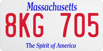 MA license plate 8KG705